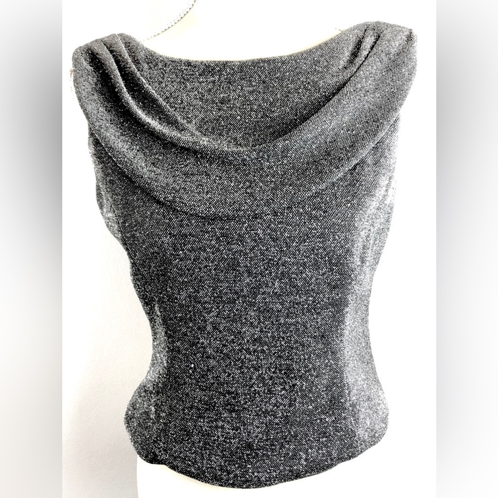 Vintage Silver Shimmering Cocktail‎ Evening Top